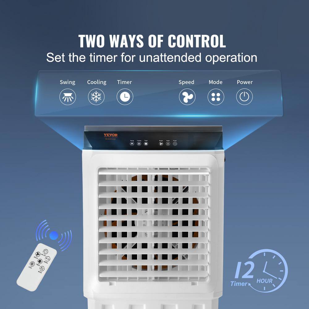 VEVOR 2100 CFM Portable Evaporative Air Cooler with Remote Control