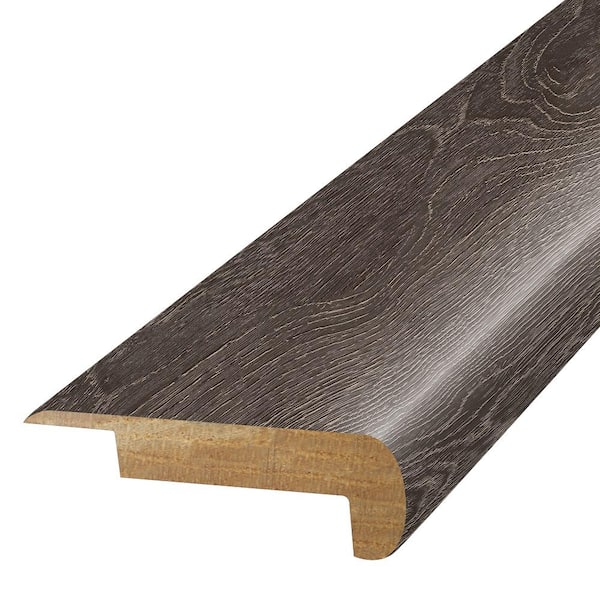 PERFORMANCE ACCESSORIES Charcoal  0.75 in. T x 2.37 in. W x 78.7 in. L Textured Wood Look Laminate Moulding/Trim Stair Nose Molding