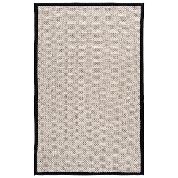 Natural Fiber 8 ft. x 10 ft. Marble/Black Minimal Coastal Area Rug