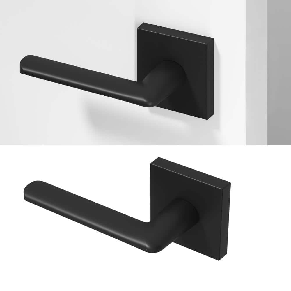 Okun Mirra Metal Matte Black Dummy Door Handle with Square Rosette