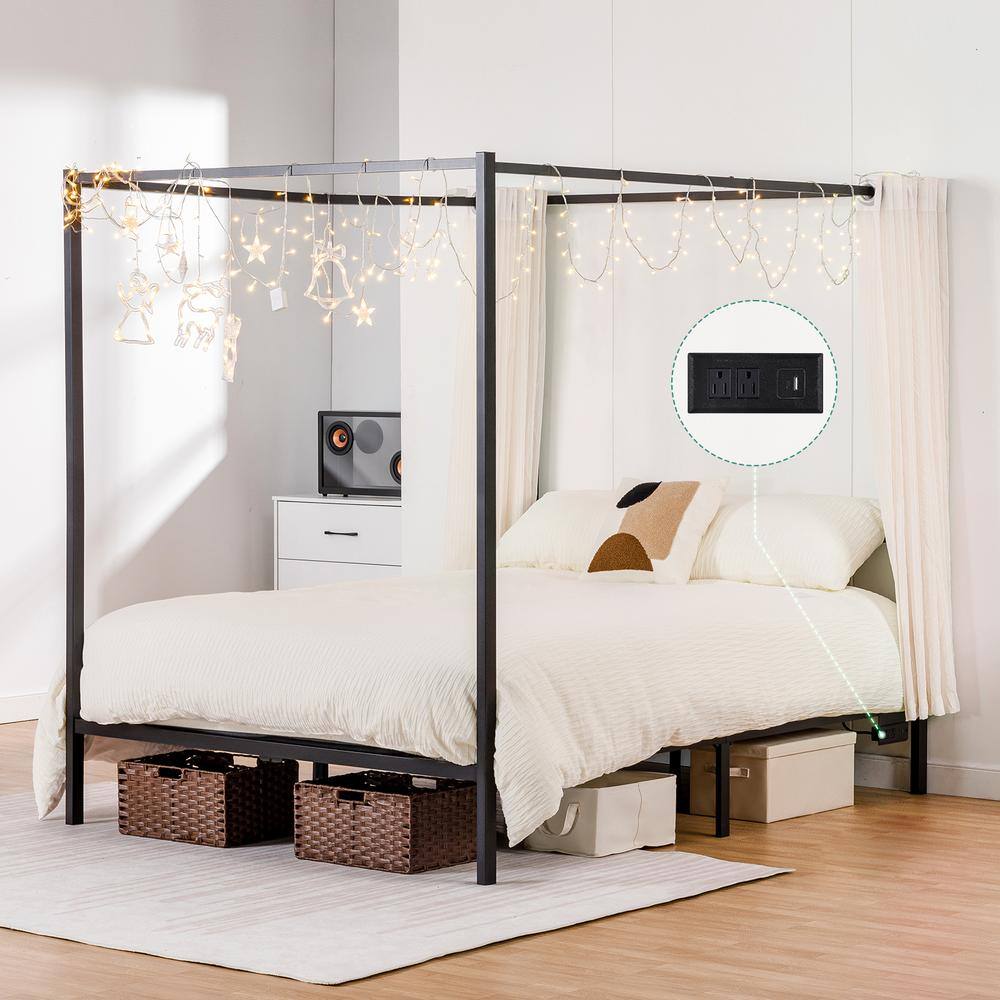 Canopy bed compatible with adjustable base discount
