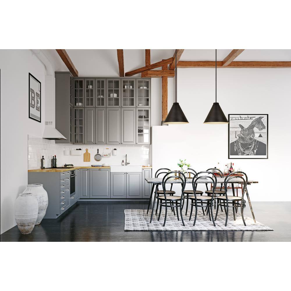 Eaton 18" Matte Black and Nickel Industrial Pendant Light