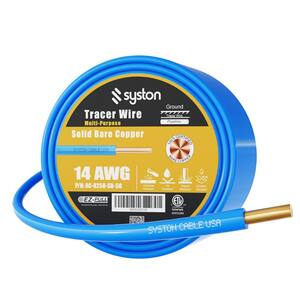 Syston Cable Technology 50 ft. Yellow 14 AWG 600-Volt Solid Bare Copper ...