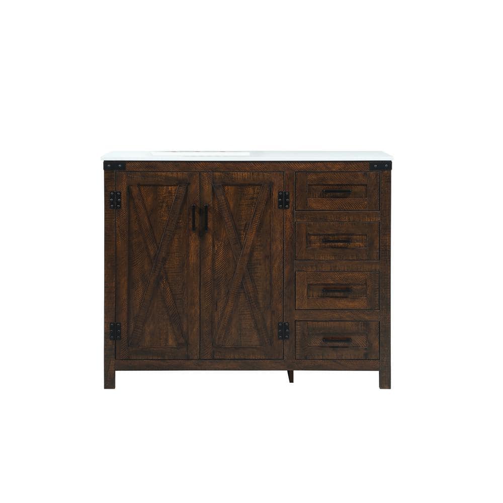Timeless Home 42 in. W x 19 in. D x 34 in. H Bath Vanity in Expresso with I