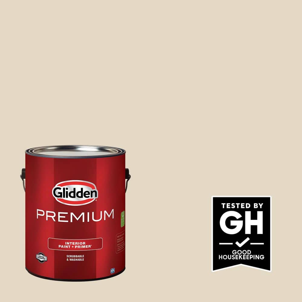 Glidden Premium 1 gal. PPG1085-2 Bone White Flat Interior