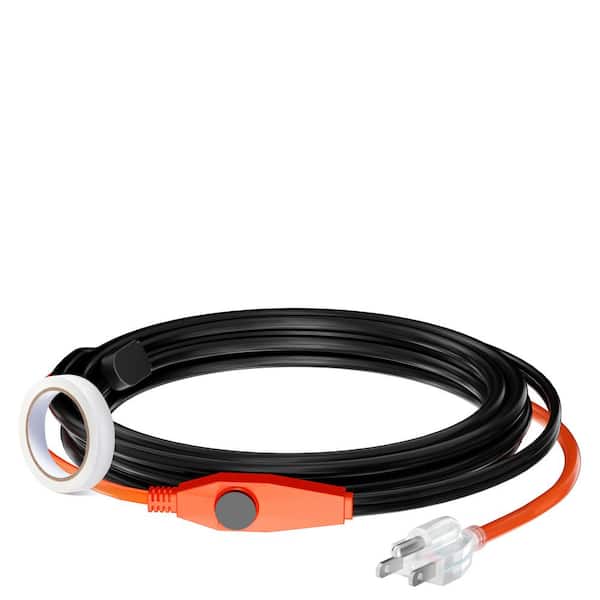SKYSHALO Pipe Heating Cabl 9 ft. 7W/ft. Heat Tape for Pipes with Built-in Thermostat, Water Pipe Heat Cable Protects PVC Hose