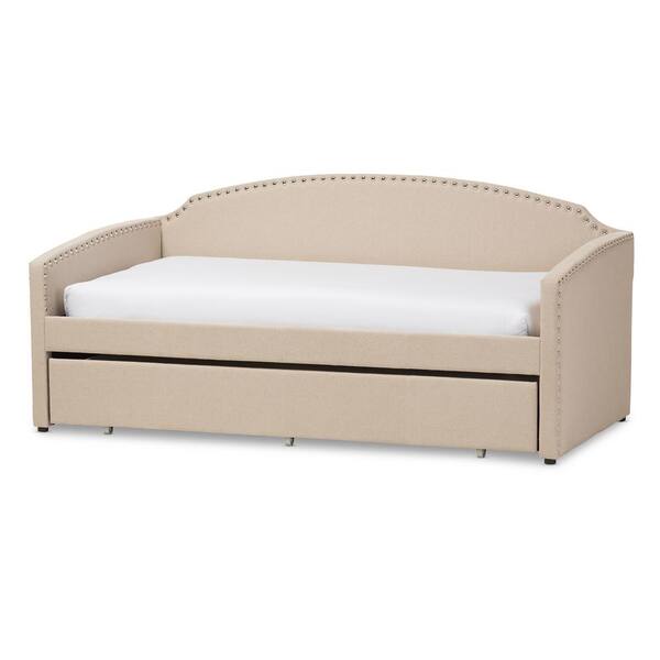 Baxton Studio Lanny Contemporary Beige Fabric Upholstered Twin Size Daybed