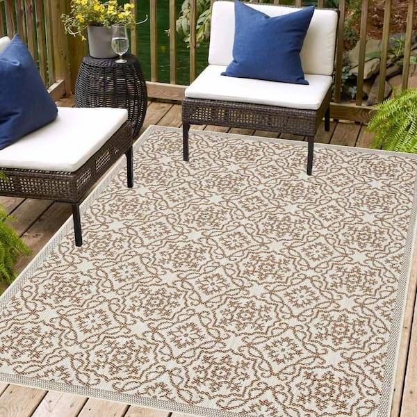 Eliza Brick 10 ft. x 13 ft. Indoor/Outdoor Area Rug