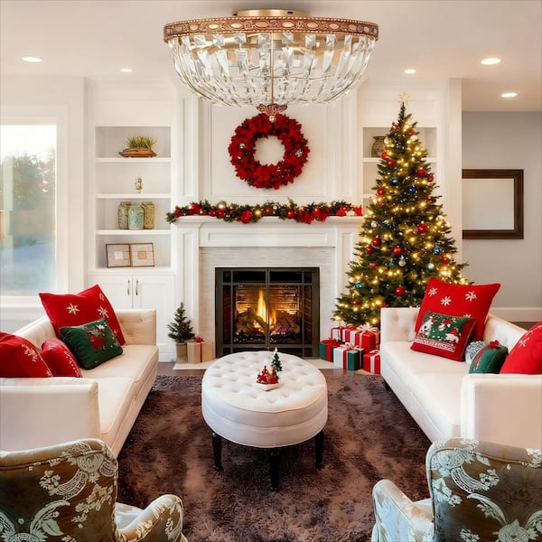 20 in. Indoor Crystal Gold Ceiling Fan with Light and Remote Control, 7-Fan Blades for Living Room (Bulb Not Included)