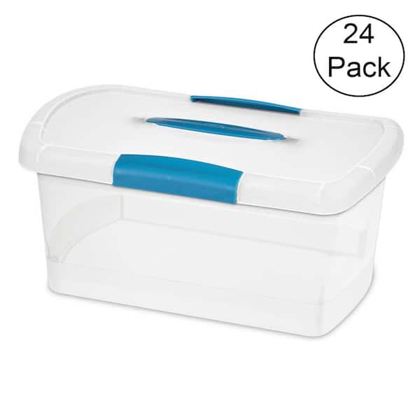 18748606 Medium Nesting ShowOffs 8 Qt. Clear File Box w/ Latches (24 Pack)