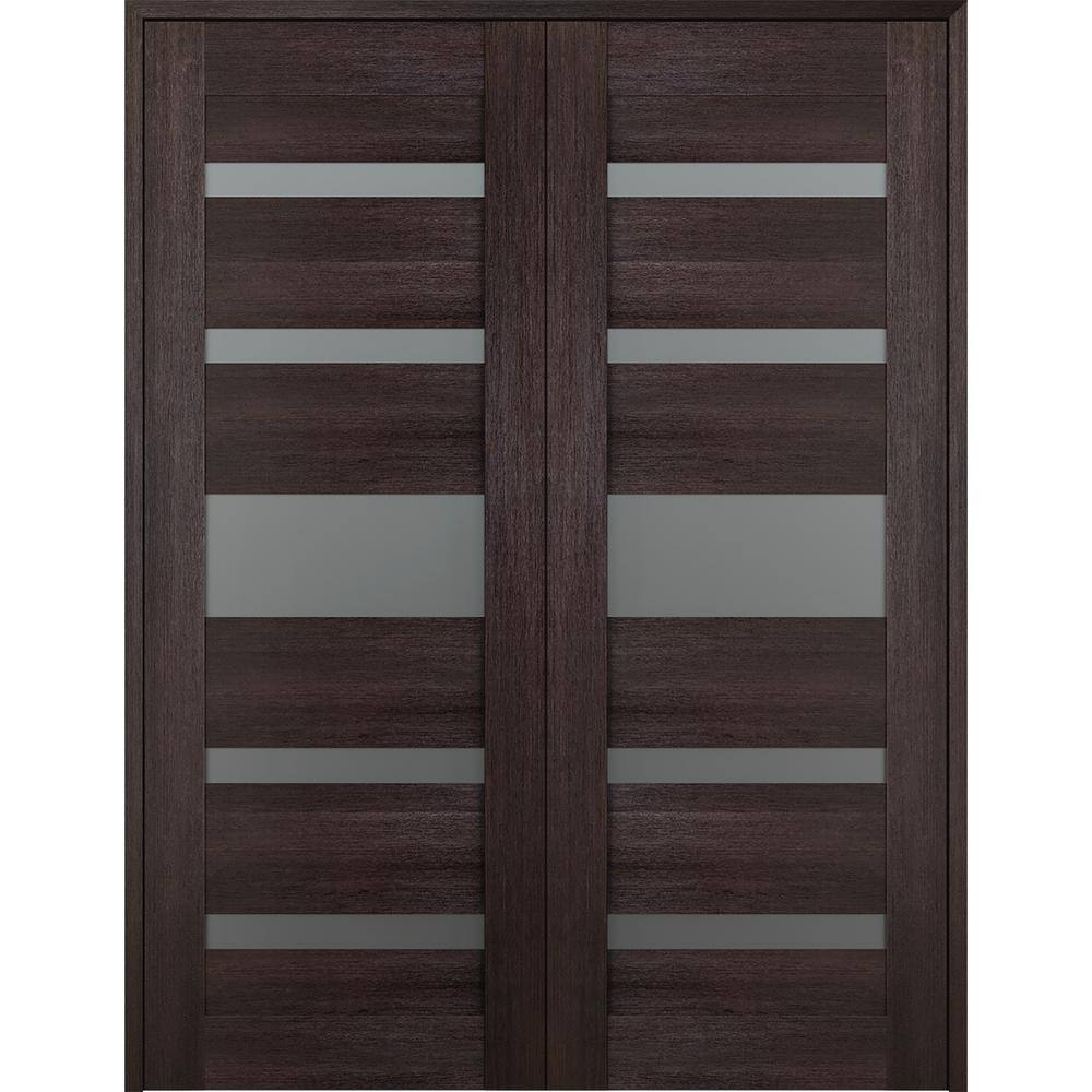 Vona 07-05 60 in. x 84 in. Both Active 5-Lite Frosted Glass Veralinga Oak Wood Composite Double Prehung French Door price history on PriceWatchPro