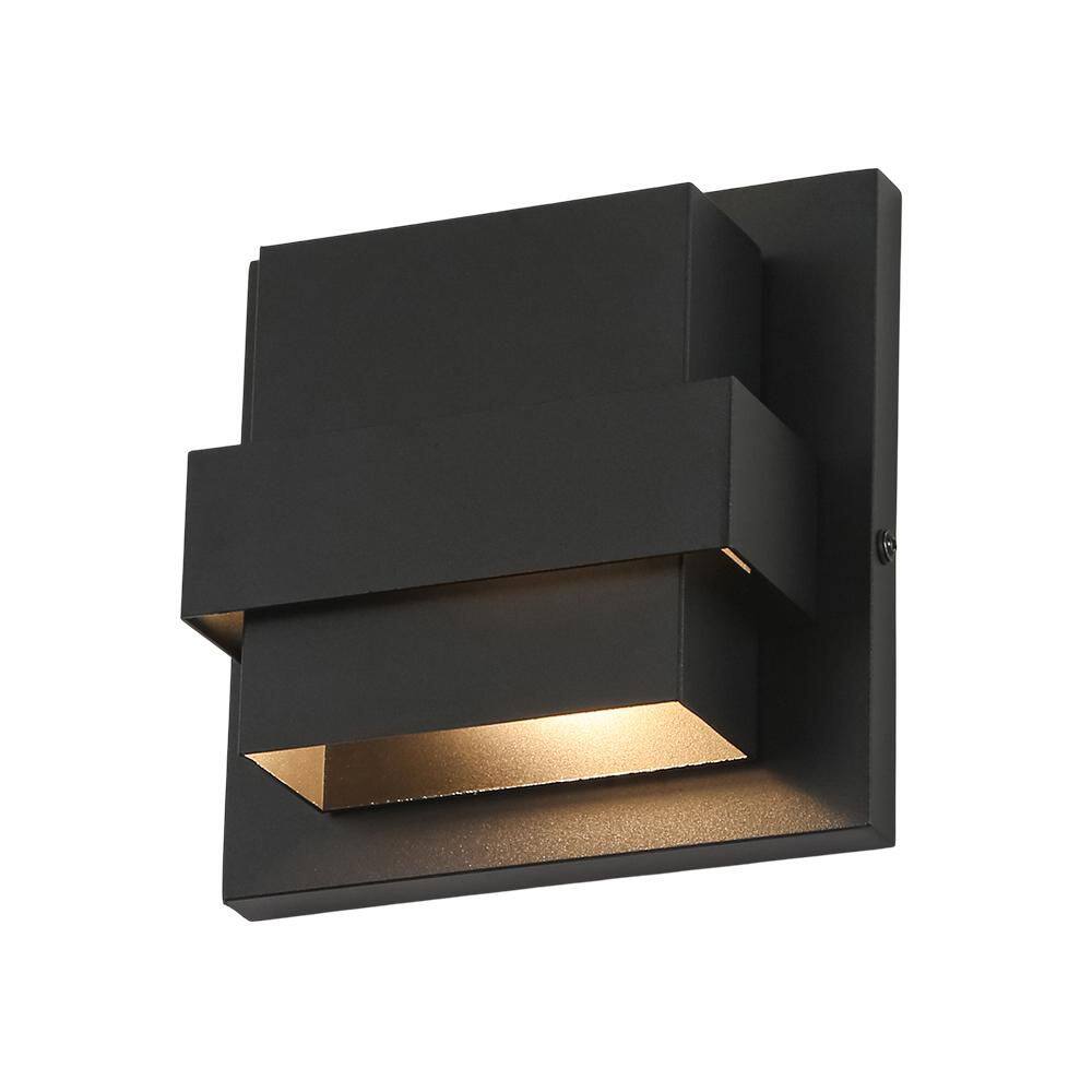 2-Light Matte Black Integrated LED Dimmable Outdoor Wall Lantern Scone with Up and Down Lighting price history on PriceWatchPro