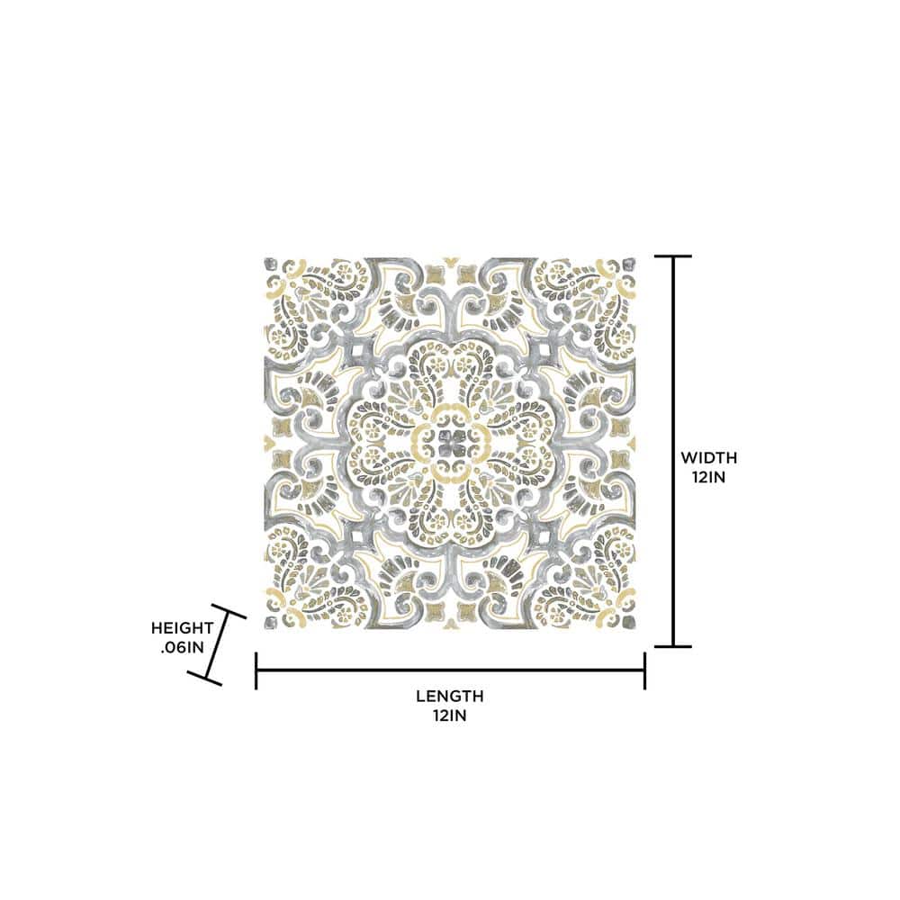 Antico Moroccan Beige and Gray Peel and Stick Floor Tiles