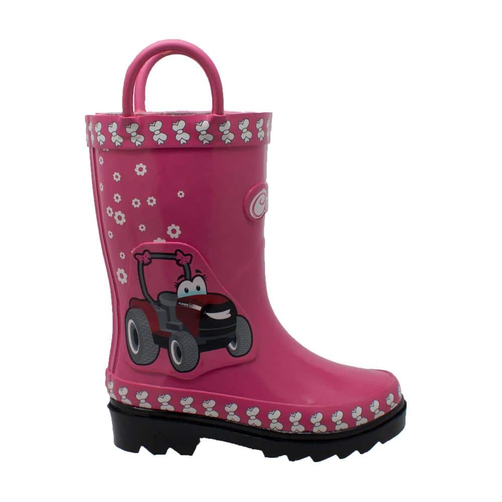Girls Rubber 3D Fern Farmall Rain Boots - Pink Size 7 price history on PriceWatchPro