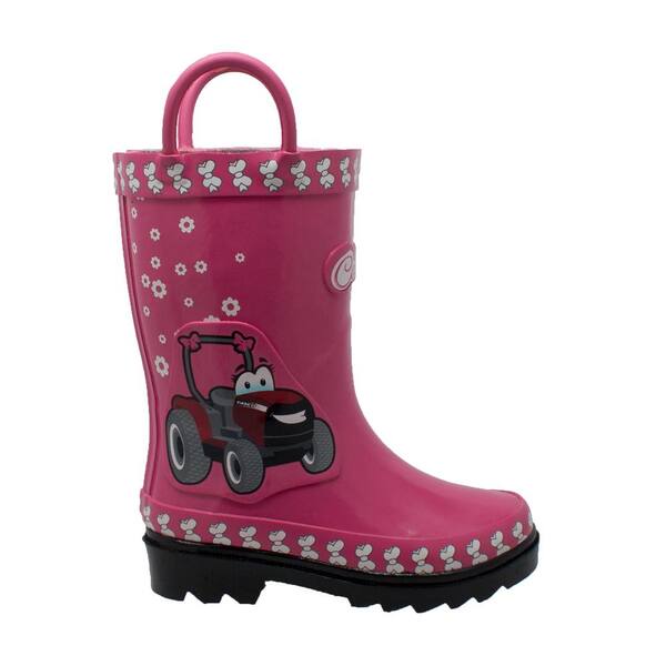 pink plastic boots