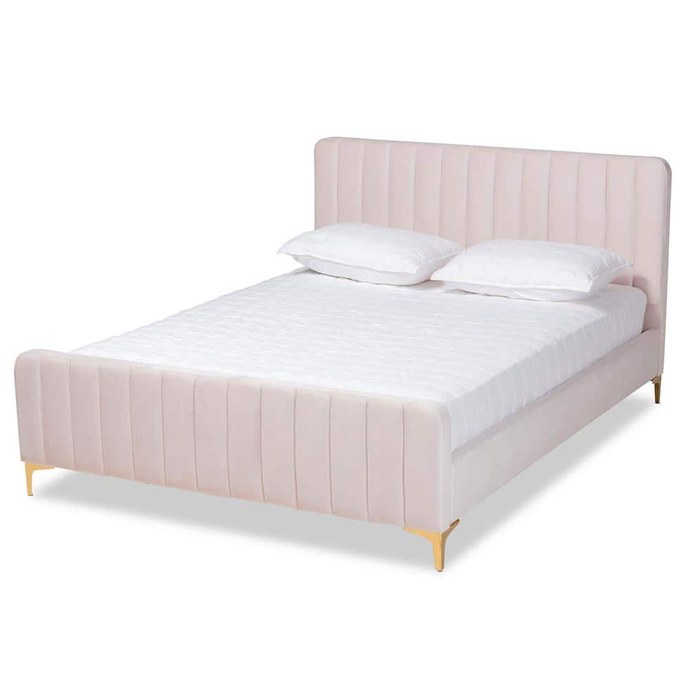 Baxton Studio Nami Light Pink King Platform Bed 174 11186 HD The