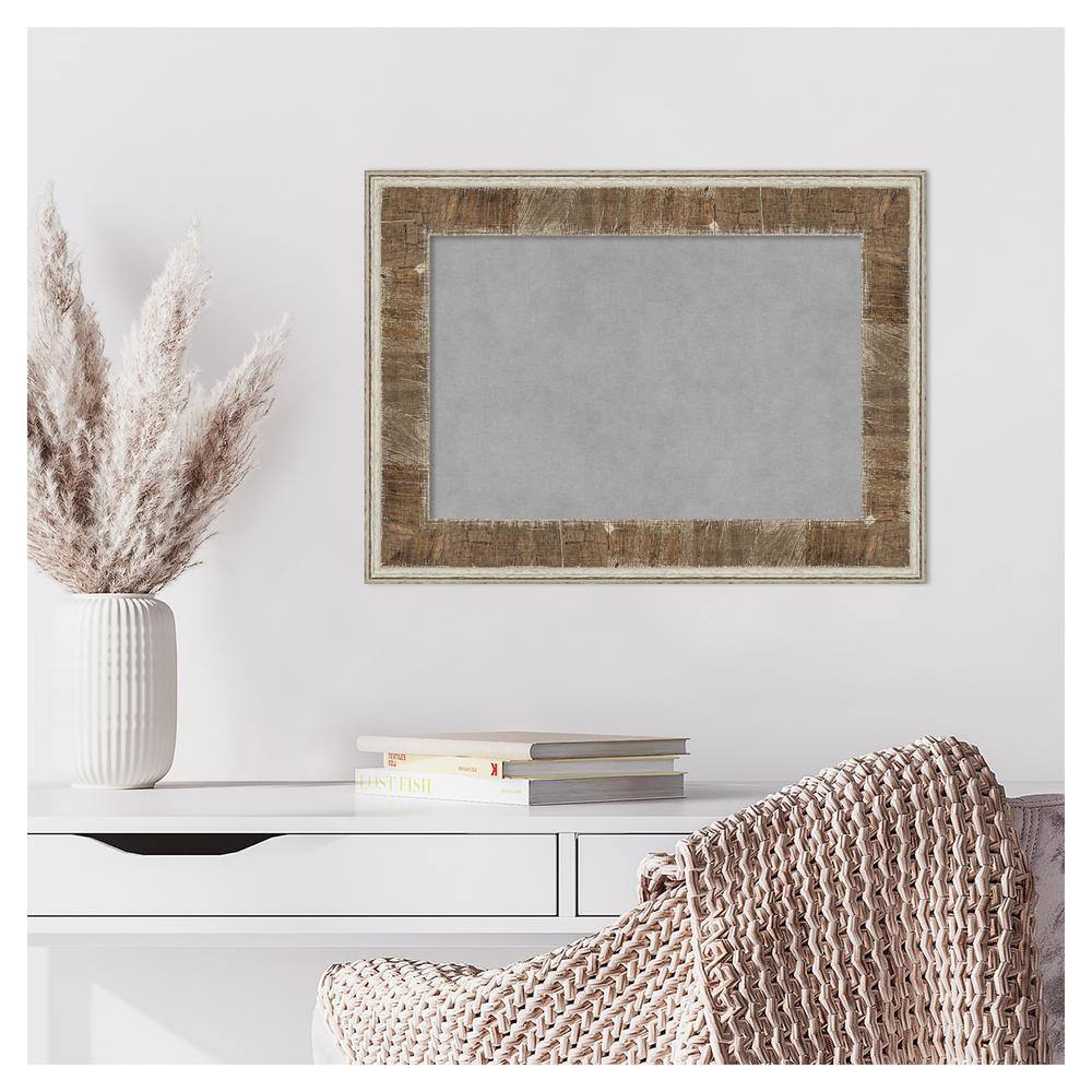 Farmhouse Brown and Grey Wood Framed Magnetic Memo Board