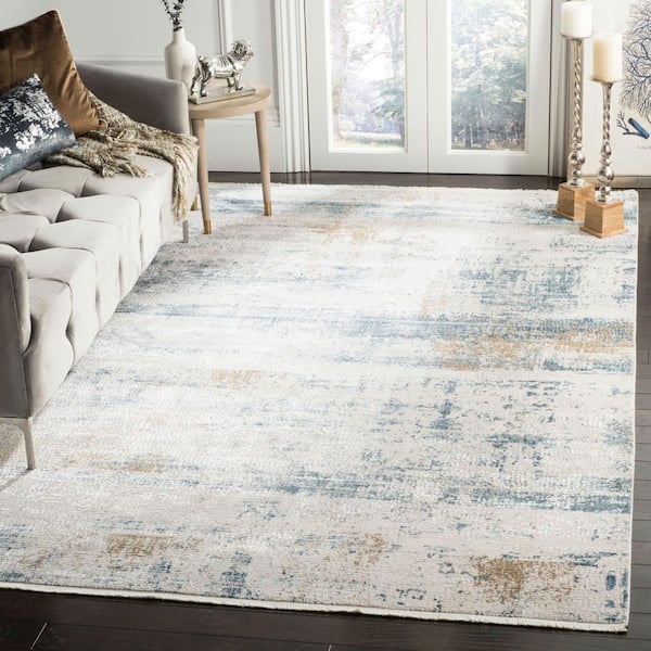 Eclipse 4 ft. x 6 ft. Beige/Light Gray Distressed Marble Area Rug