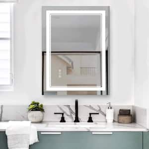 24 in. W x 32 in. H Rectangular Frameless Waterproof Anti-Fog Wall Bathroom Vanity Mirror in Silver LED Bathroom Mirror