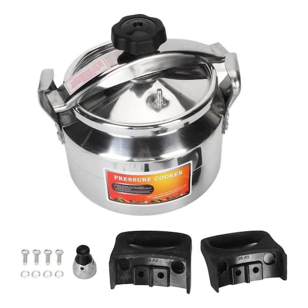 5-Piece Silver Aluminum Alloy Pressure Cooker Set Explosion Proof Double Bottom Gas Induction Stove Compatible