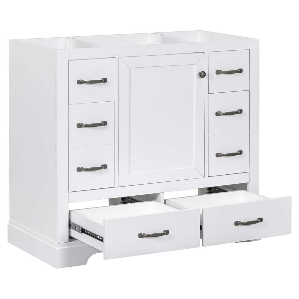 35.5 in. W x 17.9 in. D x 33 in. H Bath Vanity Cabinet without Top in White