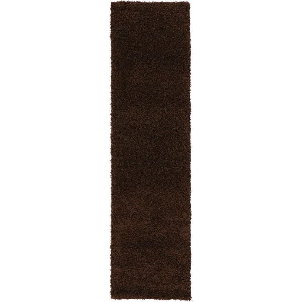 Shaggy Brown 2 ft. x 7 ft. Runner Rug