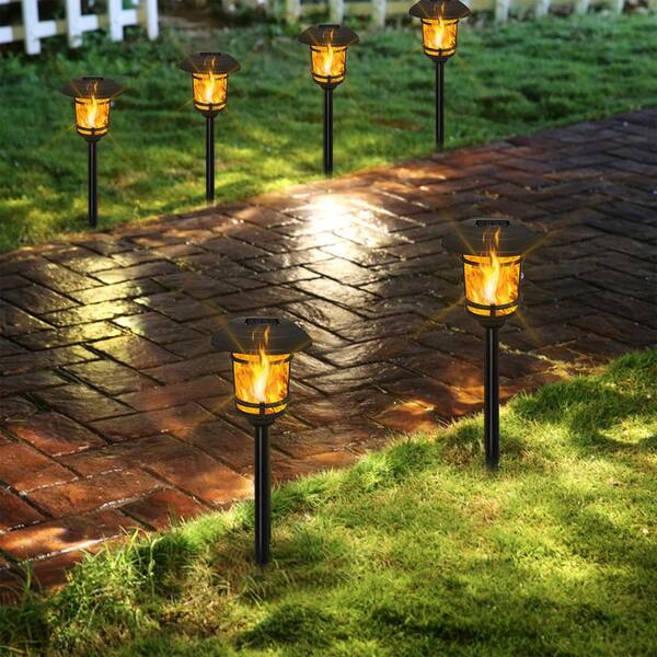 Angel Sar Waterproof Solar Flame Torch Lights for Lawn Patio Yard