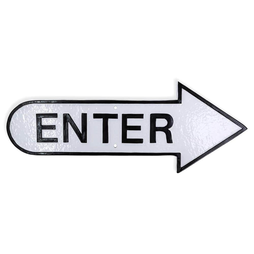 "6"" x 15.5"" Right Arrow Enter Statement Plaque Sign-White/Black" price history on PriceWatchPro