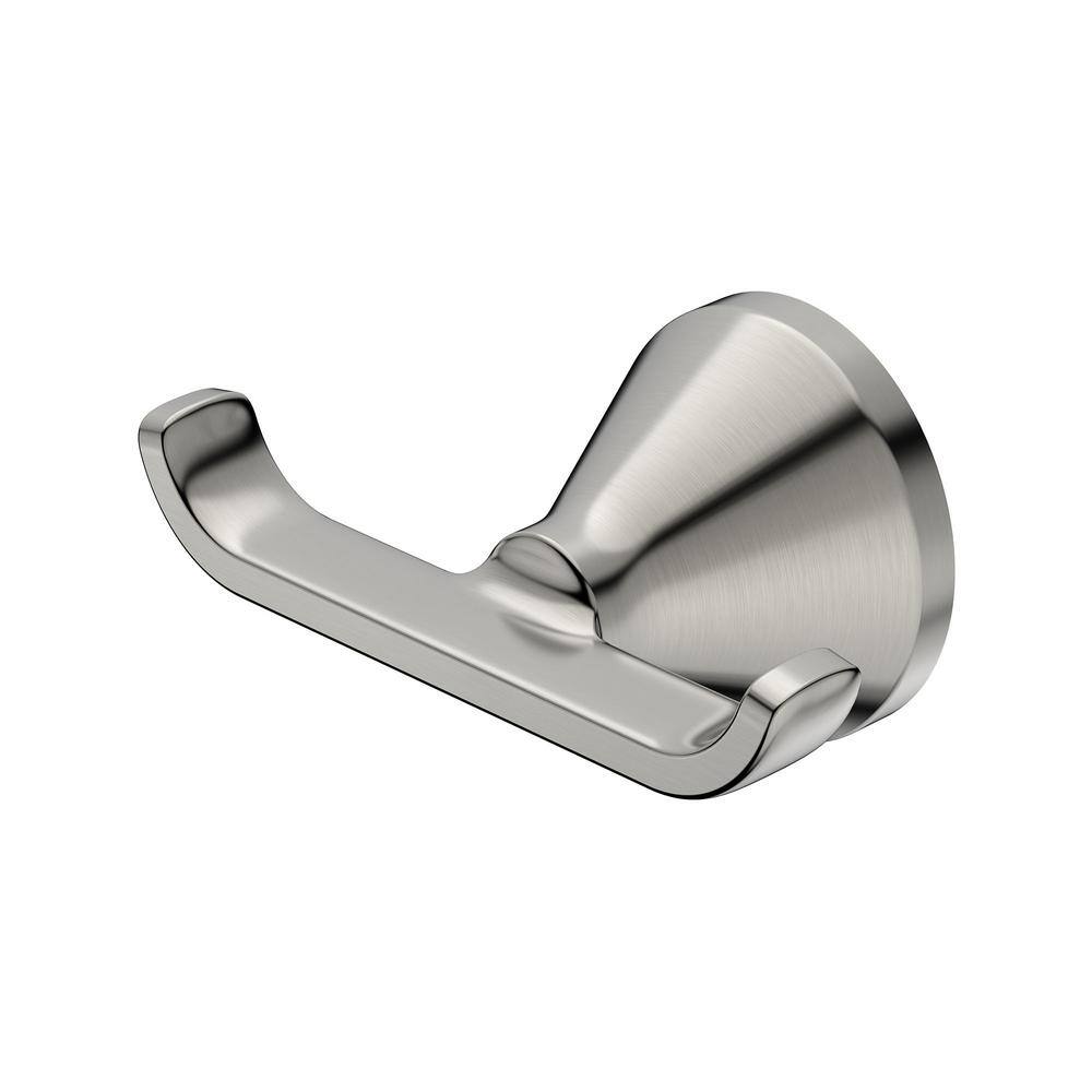 Brushed Nickel Double Robe Hook for Contemporary Bathrooms