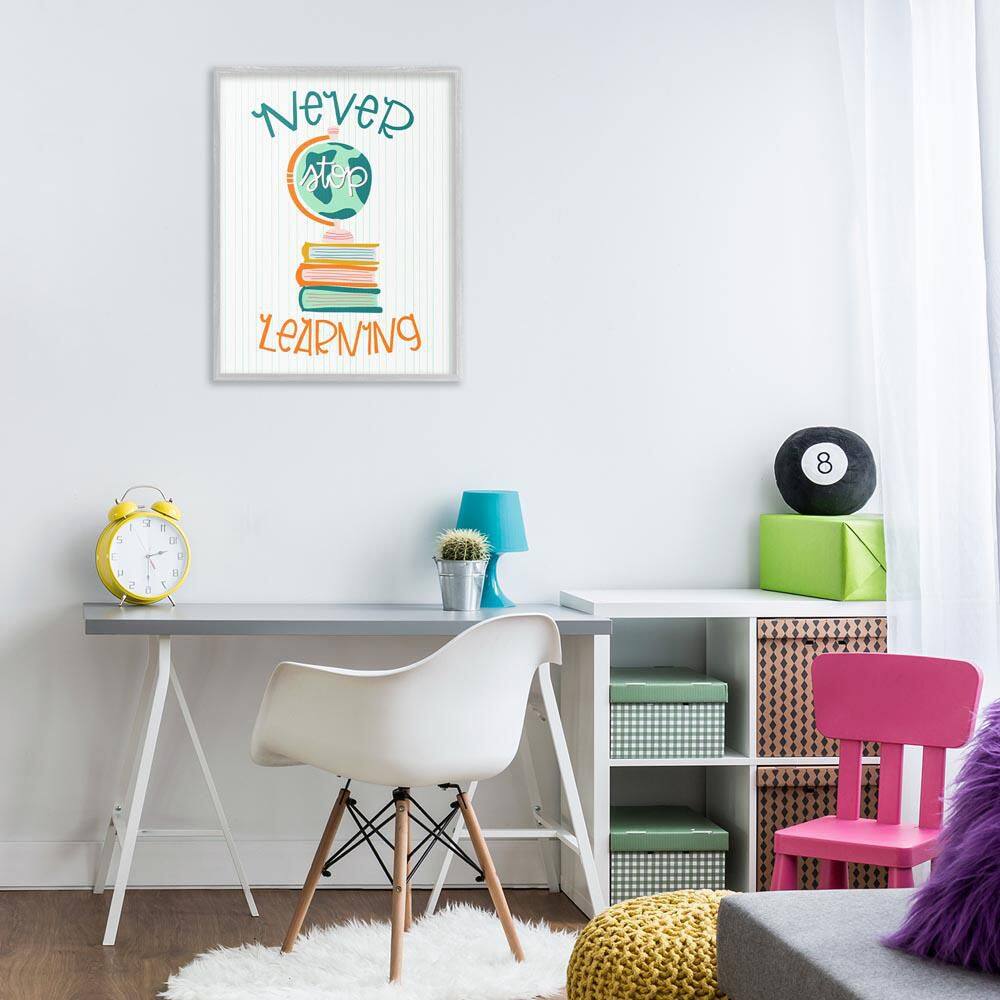 Never Stop Learning by Mandy Ford Art + Illustration Gray Framed Typography Giclee Art Print 30 in. x 24 in. price history on PriceWatchPro