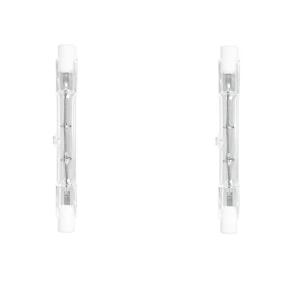 100-Watt Bright White (2700K) T3 R7 Short Base Dimmable Halogen Light Bulb (2-Pack)