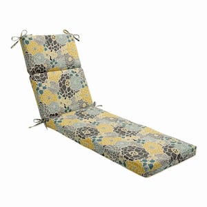Floral 21 x 28.5 Outdoor Chaise Lounge Cushion in Blue/Tan Lois