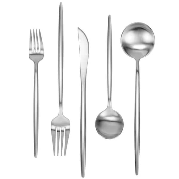 Unbranded 30-Piece Stainless Steel Flatware Serving Set-Matte Silver Service for 6, Satin Finished Polished and Dishwasher Safe