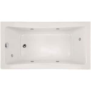 Rosemarie 60 in. x 32 in. Rectangular Drop-In Whirlpool Bathtub with Reversible Drain in White
