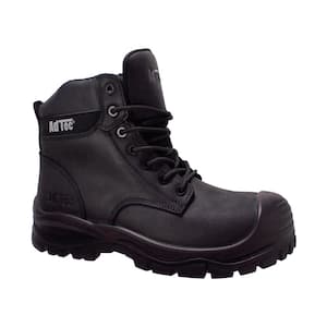 Men's Waterproof 6 in. Work Boots - Composite Toe - Black -Size 8 (M)