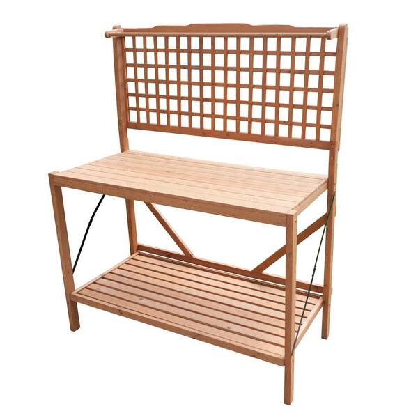 Northbeam Natural Wood Folding Potting Bench Mpg Pb01 The Home Depot