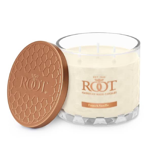 ROOT CANDLES 3 Wick Honeycomb French Vanilla Scented Jar Candle in Ivory