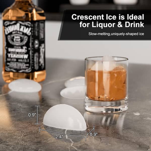 15 in. Built-In/Portable Ice Maker in Stainless Steel, 15 lbs./Day Crescent Ice, 12 lbs. Storage, Reversible Door