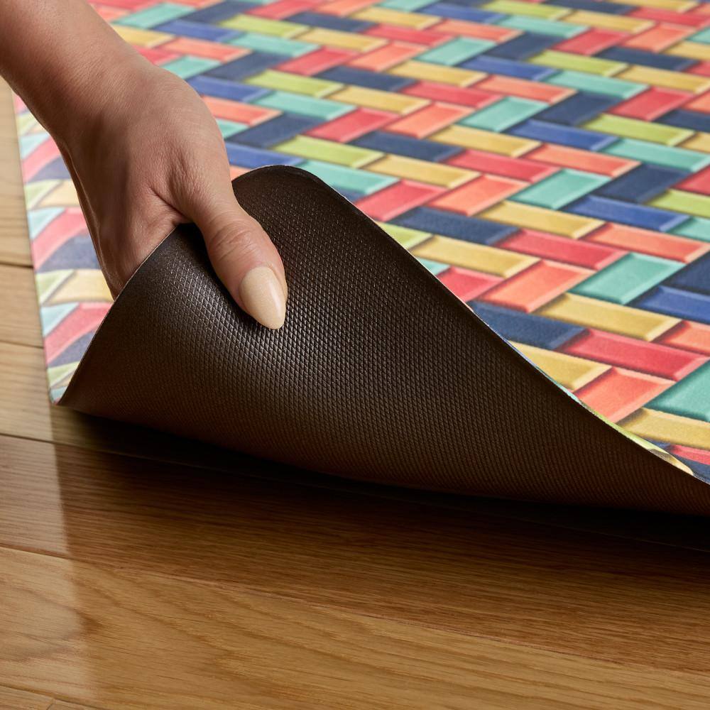 Fiesta Multicolor Herringbone Anti-Fatigue Kitchen Mat, 20"x55"