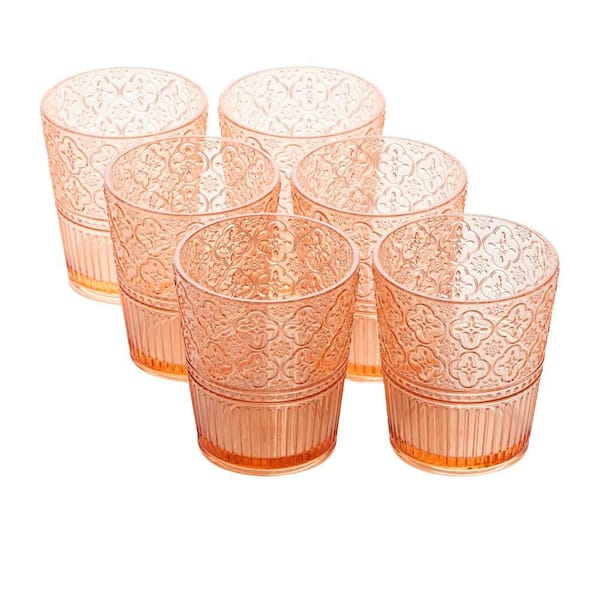 Victoria 16 oz. Blush Acrylic DOF Glass (Set of 6)