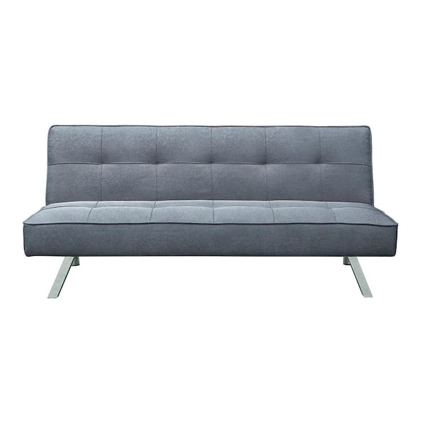 Serta Calgiri 66.1 in. Light Grey Fabric 3-Seater Armless Convertible Tuxedo Sofa