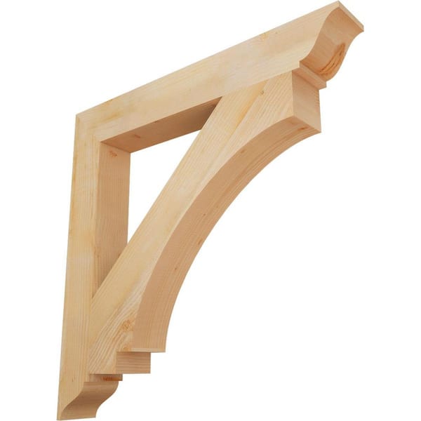 Ekena Millwork 6 in. x 44 in. x 44 in. Douglas Fir Imperial Traditional Rough Sawn Bracket