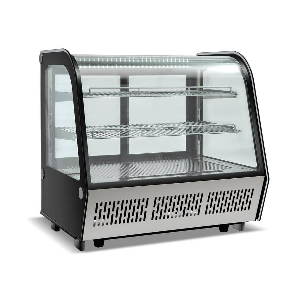 28 in. 4.2 cu. ft. Refrigerated Display Case Commercial Countertop Display Refrigerator in Black