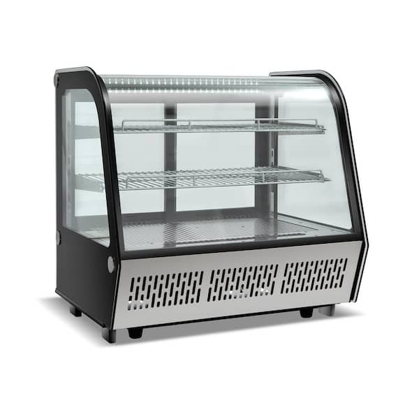 28 in. 4.2 cu. ft. Refrigerated Display Case Commercial Countertop Display Refrigerator in Black
