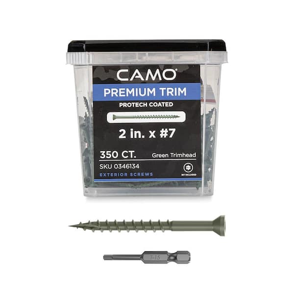 CAMO 2 in. #7 ProTech Green Premium Star Drive Trim Screws (350-Count)