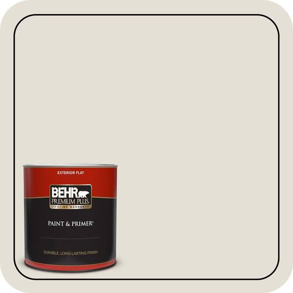 BEHR PREMIUM PLUS 1 qt. #ECC-15-2 Light Sandstone Flat Exterior Paint & Primer