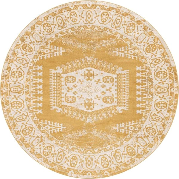 Unique Loom Utopia Larissa Gold 8' 0 x 8' 0 Area Rug