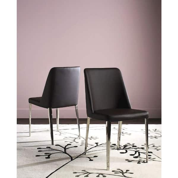 SAFAVIEH Baltic Brown Leather Dining Chair (Set of 2)