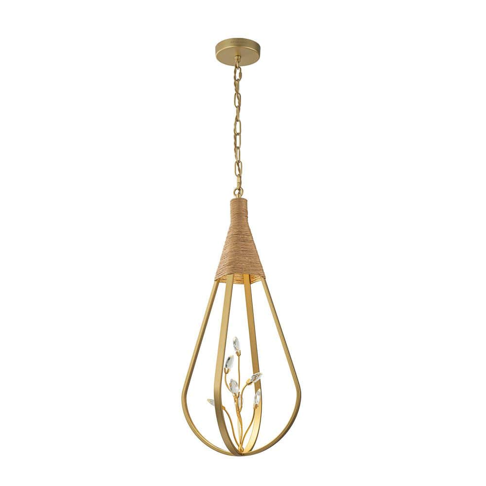 Dawana 7- Watt 1-Light Brass Rope Pendant Light with Crystal Accents With GU10 LED Bulbs Included price history on PriceWatchPro