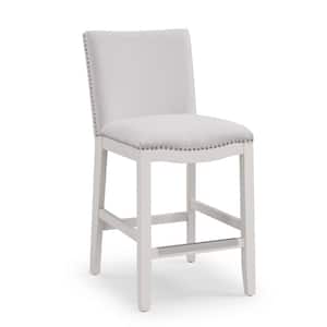 Arissa 25 in. Snow Cushioned Counter Stool